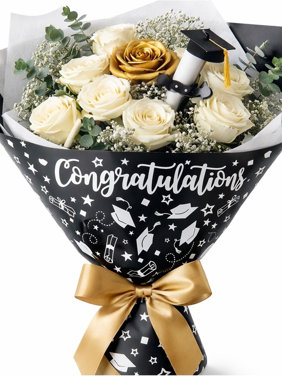 Other - Graduation Bouquet Wrap 15 Sheets Waterproof Paper 22x22 Black Congrats
